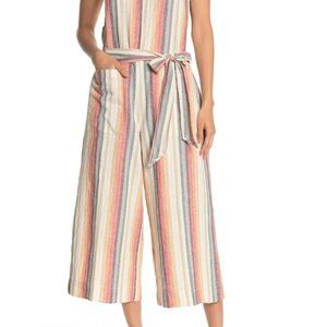 Striped linen blend jumpsuit by beach lunch lounge - size xs - worth $68